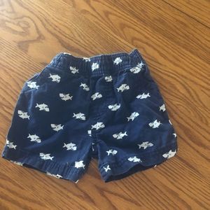 6/$20 Garanimals navy blue shark shorts size 6-9 mo